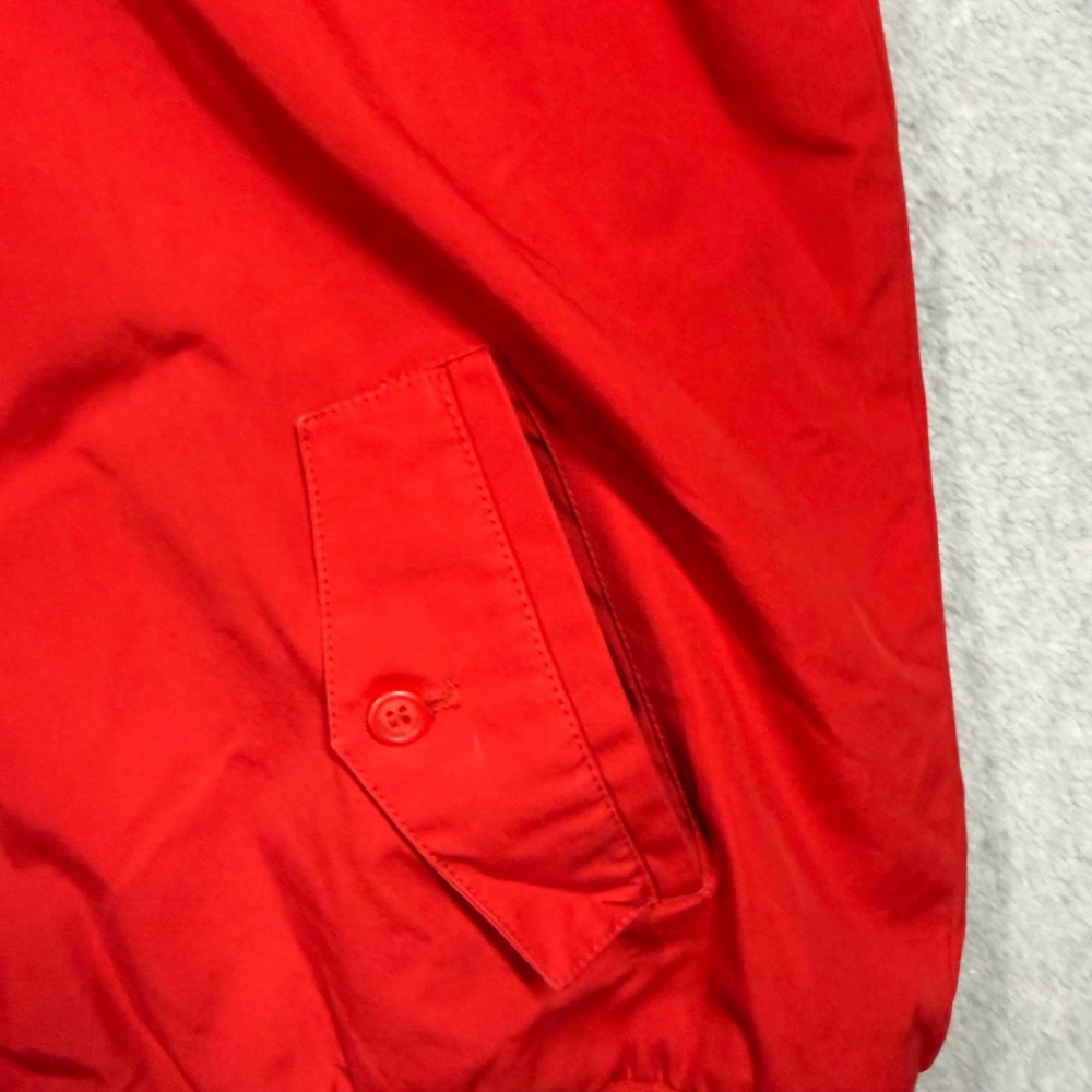 Vintage Izod Lacoste Harrington Jacket Red Plaid Lined Mens XLT Full Zip Coat - Picture 10 of 16